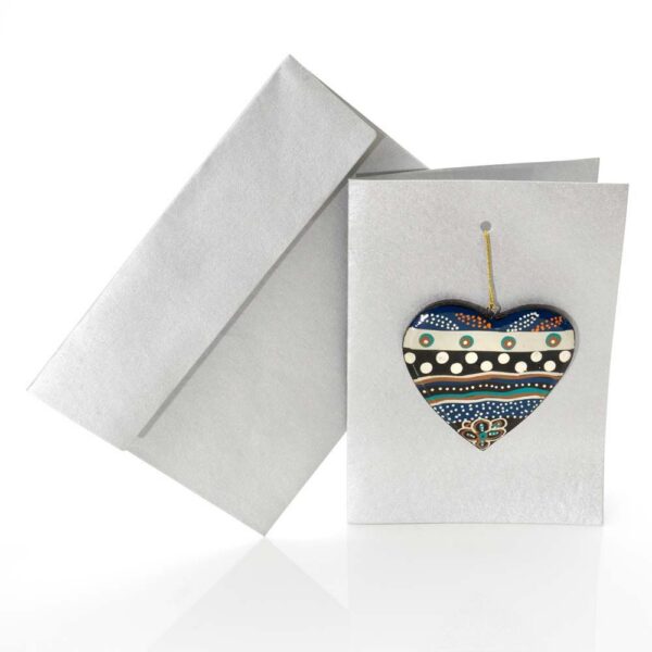 Silver Heart Card - BGD704 - The Fig Tree Gift Shop