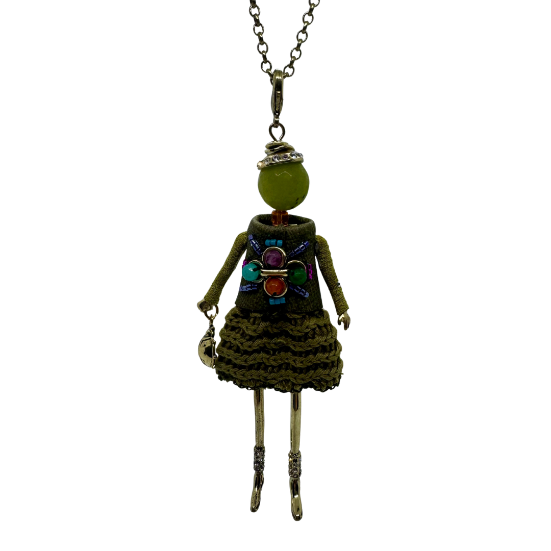 French Doll Necklace - Olive